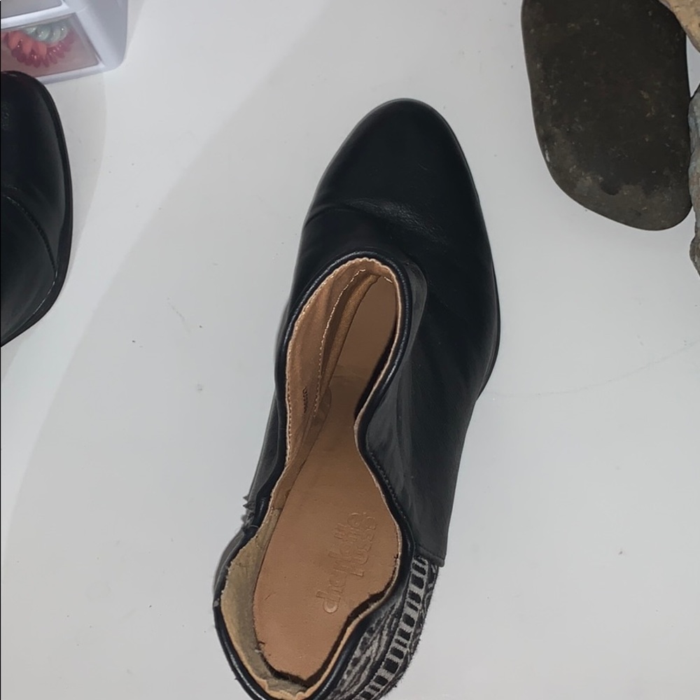 Women’s black and white ankle boots